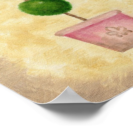 Drievoudig Wereldbol Topiary art print (Hoek)