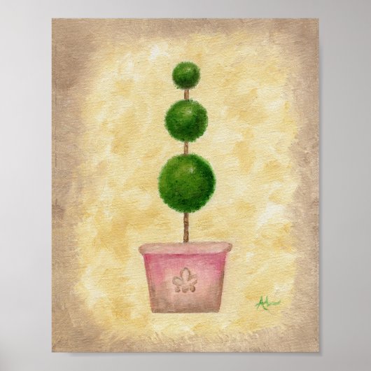Drievoudig Wereldbol Topiary art print (Voorkant)