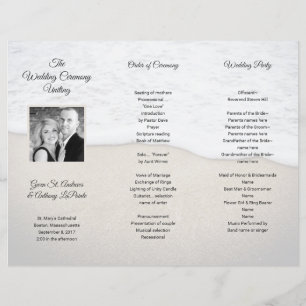 Drievoudig Zee Coast Wedding Program Fotosjabloon