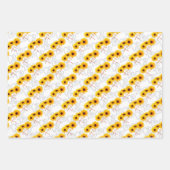 Drievoudig zonnebloem Fotofoto Hart Patroon Inpakpapier Vel (Voorkant 2)