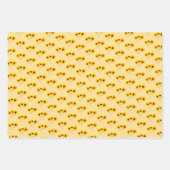 Drievoudig zonnebloempatroon boven wit geel Sinaas Inpakpapier Vel (Voorkant 3)