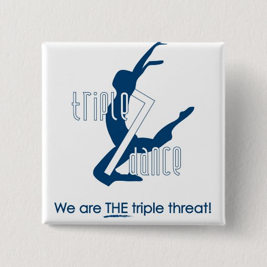 Drievoudige 7-dansknop vierkante button 5,1 cm (Voorkant)