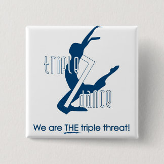 Drievoudige 7-dansknop vierkante button 5,1 cm