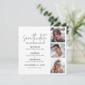 Drievoudige Afstudeer Viering 3 Foto's Save The Date (Staand voorkant)
