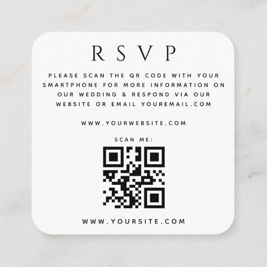 Drievoudige Arch Photo QR Code Online Weddenschap Informatiekaartje (Achterkant)