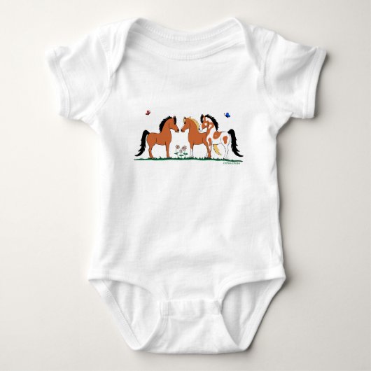 Drievoudige Baby Creeper van Amigos Horse Lover Romper (Voorkant)