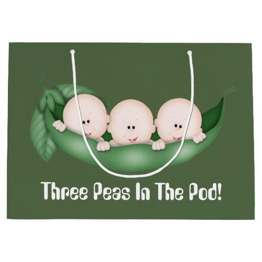 Drievoudige baby showers dop van drie doekjes large cadeautasje (Voorkant)