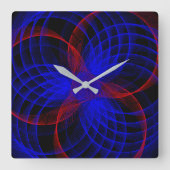 Drievoudige Blueberry Kleur Geometrische Vierkante Vierkante Klok (Voorkant)