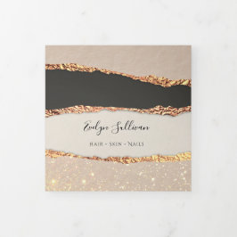 Drievoudige brochure Gold Black Shimmer Paper Drieluik Kaart