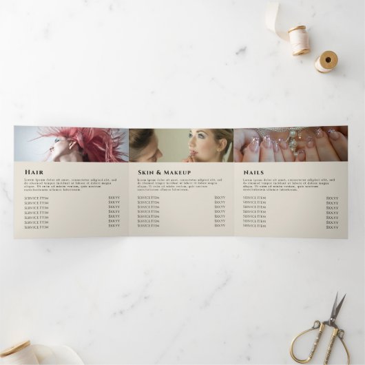 Drievoudige brochure Gold Black Shimmer Paper Drieluik Kaart (Binnen)