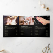 Drievoudige brochure goudhoudende glitter drieluik kaart (Binnen)