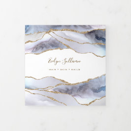 Drievoudige brochure grijs blauw Agate Drieluik Kaart