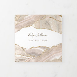 Drievoudige brochure ivoor Gold Agate Drieluik Kaart