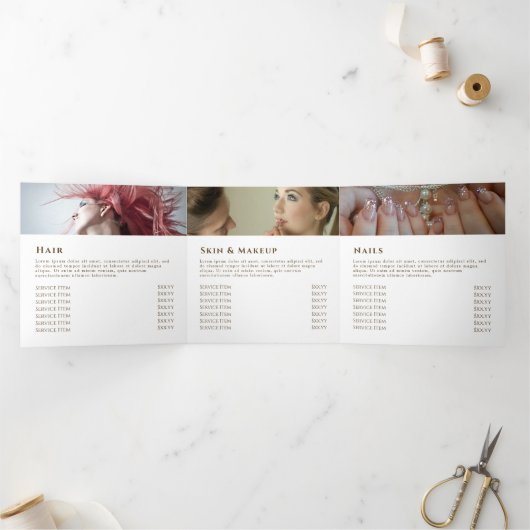 Drievoudige brochure ivoor Gold Agate Drieluik Kaart (Binnen)