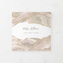 Drievoudige brochure ivoor Gold Agate Drieluik Kaart