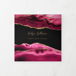 Drievoudige brochure magenta Red Agate Drieluik Kaart