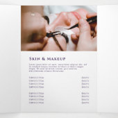 Drievoudige brochure over het paarse marmerontwerp drieluik kaart (Binnenkant midden)