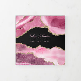 Drievoudige brochure roze Agate Drieluik Kaart