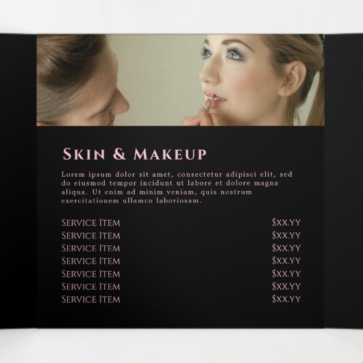 Drievoudige brochure roze Agate Drieluik Kaart (Binnenkant midden)