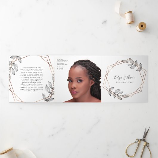 Drievoudige brochure voor het Lijst van de olievlo Drieluik Kaart (Buitenkant)