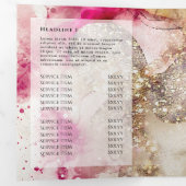 Drievoudige brochure voor roze groene waterverf drieluik kaart (Binnenzijde eerst)