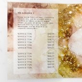 Drievoudige brochure waterverf bruine goudglitter drieluik kaart (Binnenzijde eerst)