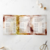 Drievoudige brochure waterverf bruine goudglitter drieluik kaart (Binnen)