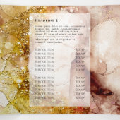 Drievoudige brochure waterverf bruine goudglitter drieluik kaart (Binnenkant midden)