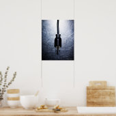 Drievoudige elektrische stekker op roestvrij poster (Keuken)