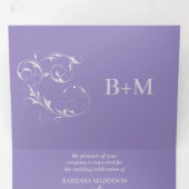 Drievoudige gepersonaliseerde bruiloft uitnodiging (Binnenzijde eerst)