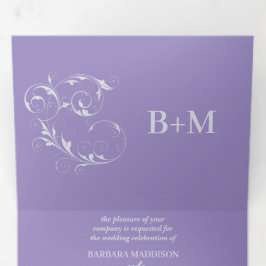 Drievoudige gepersonaliseerde bruiloft uitnodiging