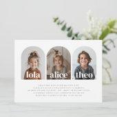 Drievoudige gezamenlijke landschapsfoto verjaardag kaart (Staand voorkant)