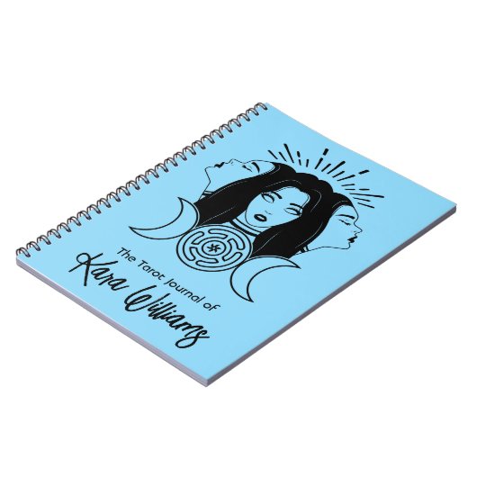 Drievoudige Godin Hecate Zwart & Blauw Wicca Tarot Notitieboek (Linkerzijde)