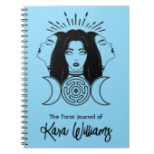 Drievoudige Godin Hecate Zwart & Blauw Wicca Tarot Notitieboek (Voorkant)