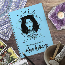 Drievoudige Godin Hecate Zwart & Blauw Wicca Tarot Notitieboek