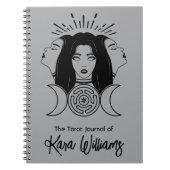 Drievoudige Godin Hecate Zwart & Grijs Wicca Tarot Notitieboek (Voorkant)