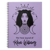 Drievoudige Godin Hecate Zwart & Paarse Wicca Taro Notitieboek (Voorkant)
