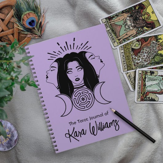 Drievoudige Godin Hecate Zwart & Paarse Wicca Taro Notitieboek