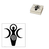 Drievoudige Godin Maan Rubber Stamp 2" x 2" Rubberstempel (Gestempeld)