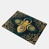 Drievoudige godin met tris - goud en groen deurmat (Schuin)