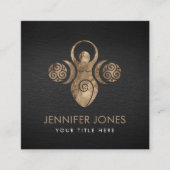 Drievoudige Godin met triskele - goud Vierkante Visitekaartje (Voorkant)