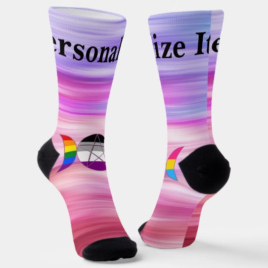 Drievoudige Godin Moon Pentacle Pride Sokken (Gebogen)