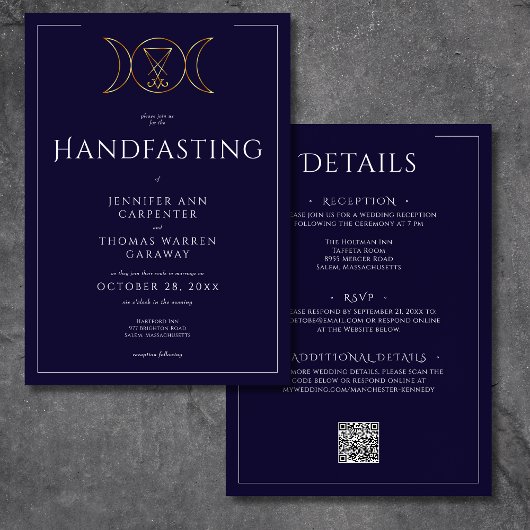 Drievoudige Godin Wiccan Maan Blauw Handfast Tweez Kaart