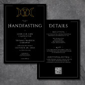 Drievoudige Godin Wiccan Maan Zwart Handfast Twee  Kaart