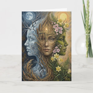 Drievoudige Godin Winter naar Lente Imbolc Fantasi Kaart