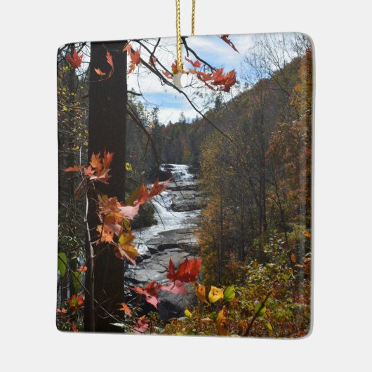 Drievoudige Herfsten DuPont State Forest NC Photog Keramisch Ornament (Links)