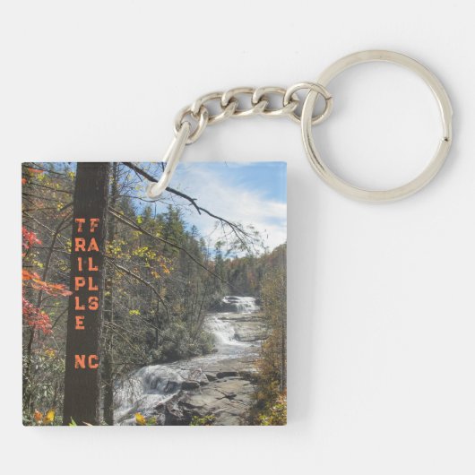 Drievoudige Herfsten DuPont State Forest NC Photog Sleutelhanger (Achterkant)