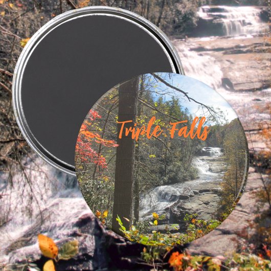 Drievoudige Herfsten North Carolina Waterval Fotog Magneet