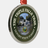 Drievoudige Herfsten Trail (rood) Metalen Ornament (Rechts)