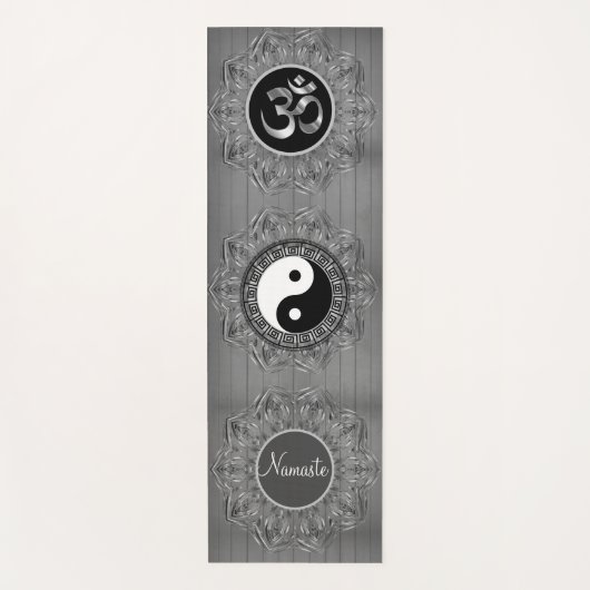 Drievoudige Hexagon Mandalas OM Symbool Yin Yang N Yogamat (Voorkant)